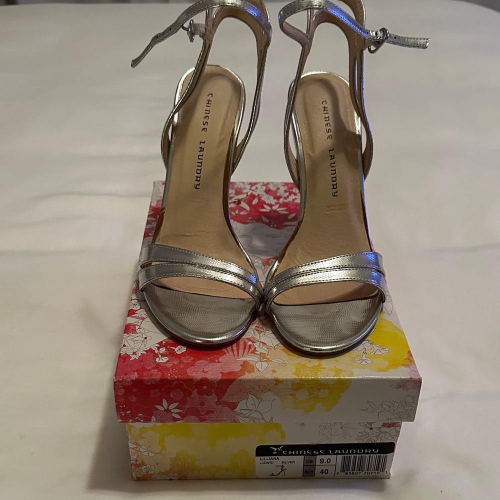 Chinese Laundry Metallic Silver Heels